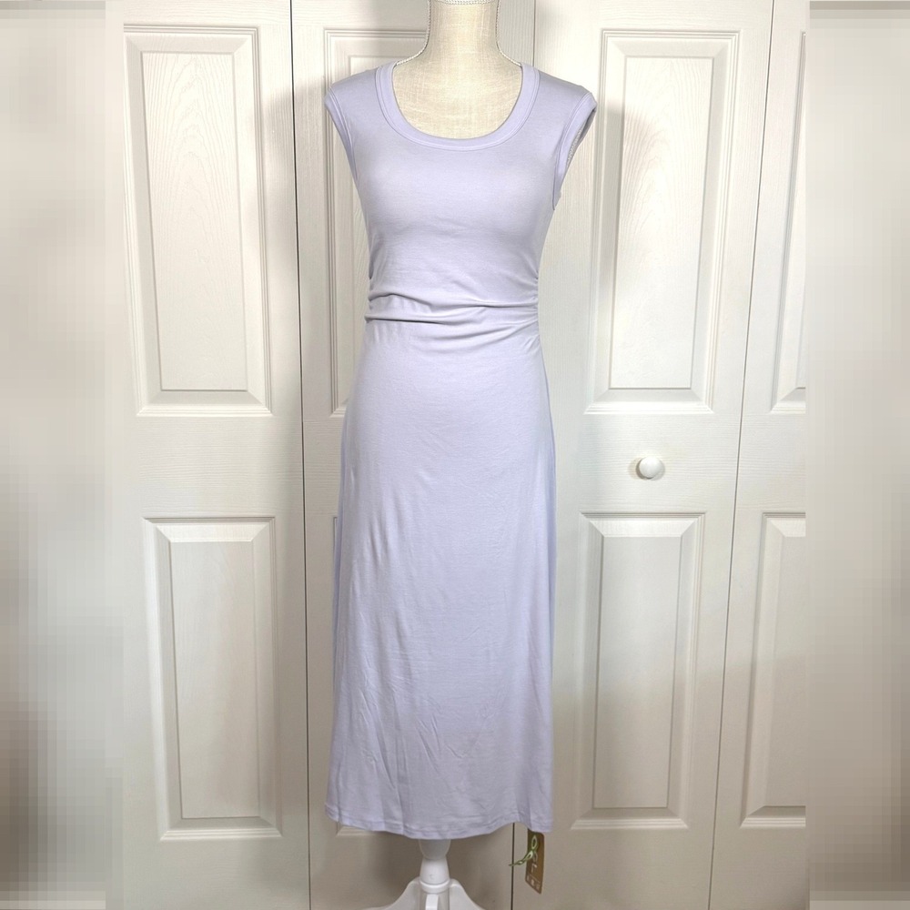OGL Move Lavender Built-In Bra Ruched Midi Dress Size M NWT 250620-2538W43